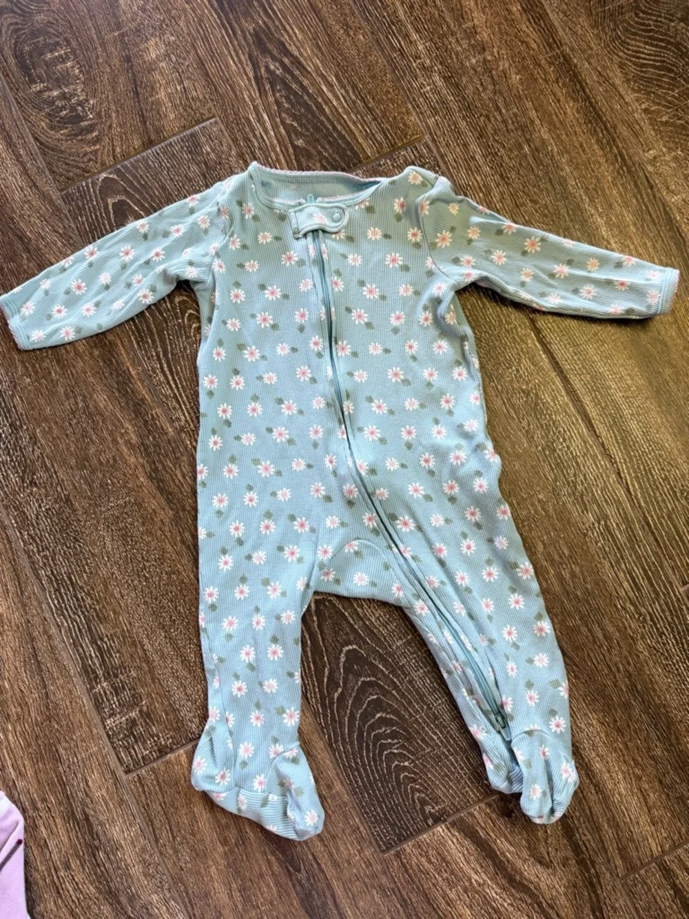 Carter’s Baby Girls' Mixed Printed Footed One-Piece Sleepers.Pink, Mint, Cream.